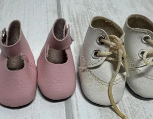 Zapatos Muñeca Vintage Rosa Blanco 2 Pares - Imagen 1 de 9