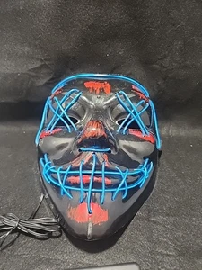 Halloween Scary Adult Mask LED Light Up Mask w/3 Light Modes - Picture 1 of 6