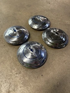 1934 Ford Car Pickup Truck Stainless Hubcap 34 V8 Logo Wheel Set of 4 - Picture 1 of 9