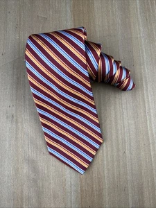 BROOKS BROTHERS "346" Silk Tie Designer Striped Maroon & Blue Made in USA Luxury - Picture 1 of 5