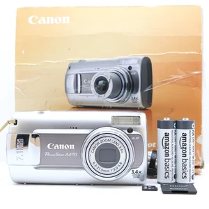 Cámara digital Canon PowerShot A470 7,1 MP plateada probada kit en caja - publicación rápida - Imagen 1 de 18
