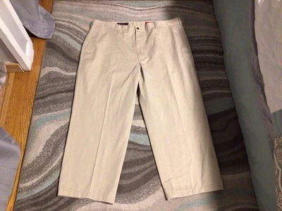 Nordstrom Smartcare 棉棕色平底前口袋休闲裤 W42/26 — 第 1/4 张图片