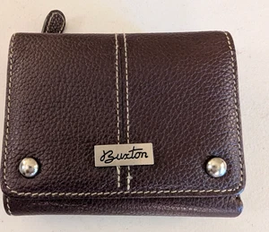 Buxton Brown Westcott Womens Trifold Wallet Pebbled Leather Organizer Snap Close - Picture 1 of 7
