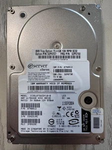 Hard Drive IBM 07N9428 73GB 10000RPM SCSI ULTRA-320 IC35L073UCDY10-0 3.5" Inch - Picture 1 of 4