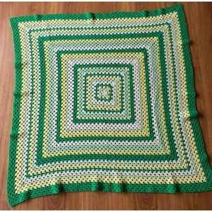 Homemade Crocheted Square Afghan Throw/Blanket Vintage Cottagecore 53x53 - Picture 1 of 5