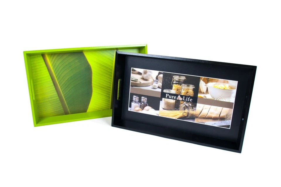 Holz Tablett mit Fuß Holztablett Frühstückstablett Serviertablett Betttablett  - Bild 1 von 1