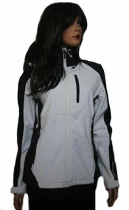 DAMEN SOFTSHELLJACKE JACKE KAPUZE SKIJACKE WEISS WHITE SCHWARZ SEASON Gr. 38 NE - Bild 1 von 5