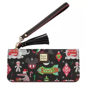 Disney Parks 2018 Dooney & Bourke Urlaub Weihnachten Kalbsleder Geldbörse Tasche Brandneu mit Etikett - Bild 1 von 2