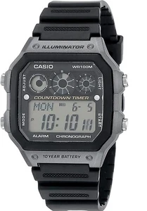 CASIO illuminator AE1300WH-8AVDF with Count Down Timer and WORLD TIME - Picture 1 of 3