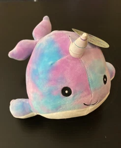 2021 Squishmallow 11.5" Narwhal Tie Dye Blue Purple Limited Edition NWT - Picture 1 of 5