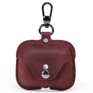 Earphone Case for Airpods Pro | Portable Retro Crazy Horse Leather | Wireless - Picture 1 of 20