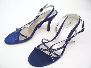 CLARICE NAVY SATIN LADIES FORMAL DRESS HEELS SHOES WEDDING PARTY BUDDY SIZE 6.5 - Picture 1 of 12