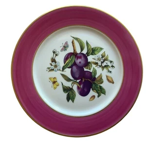 Email de Limoges Veritable Porcelaine Fruit 7.5" Decorative Plate Plums - Picture 1 of 1