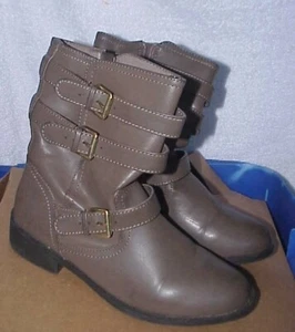 LANE BRYANT BROWN BOOTS SIZE 8W BUCKLE ZIPPER - Picture 1 of 11