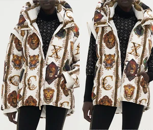 NEW $899 CAMILLA REGIN OF ROSES FEATHER DOWN HOODED PARKA JACKET / VEST - Picture 1 of 9