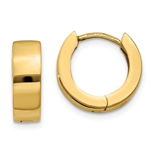 9mm 10k Yellow Gold Hinged Hoop Earrings 10TM632 - Picture 1 of 4