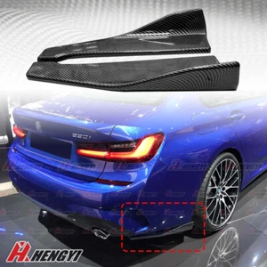 Carbon Look Rear Bumper Side Skirt Splitter Fit 19-22 BMW G20 3 SERIES 330i G80 - Picture 1 of 7