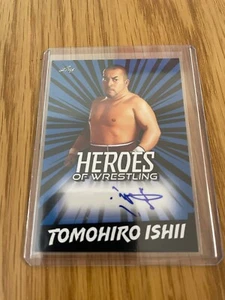 Heroes of Wrestling Tomohiro Ishii Autograph Card Leaf AEW Auto - Picture 1 of 1