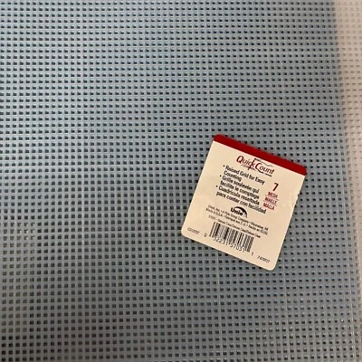 Set of 8 Quick Count Plastic Canvas Sheets Made in USA Uniek 7 Mesh Clear Blue - Image 1 of 4