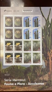 O) 2022 BRAZIL, CACTUS, SUCCULENTS, PLANTS, MERCOSUR ISSUE, SHEET MNH - Picture 1 of 1