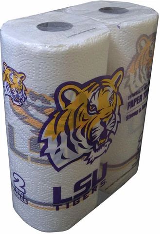 LSU Tigers Paper Towels Mega 1 pack of 2 Rolls by Sun Paper Cover