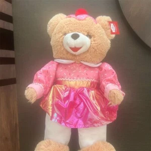 Holiday Time Pink Snowflake Teddy Bear Plush Toy 12" Christmas Gift - Picture 1 of 6