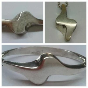 Kette mit Armspange und Brsoche 925er Silber Silberschmuckset  - Picture 1 of 1