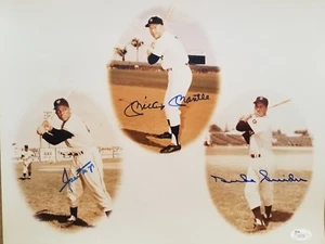 Mickey Mantle, Willie Mays & Duke Snyder Multi-Signed 11x14 Photo JSA LOA - Picture 1 of 10