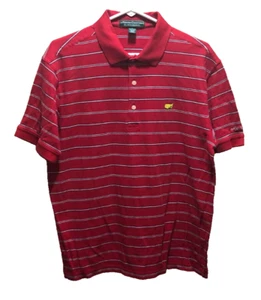 Masters Golf Augusta Georgia 60's Two-Ply Pima Cotton Red Striped Polo Shirt M - Picture 1 of 2