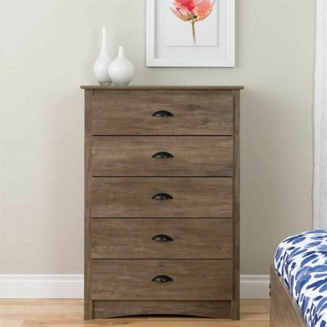Prepac Salt Spring 5-Drawer Chest - Drifted Gray