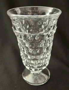 6 VTG FOSTORIA AMERICAN CLEAR FOOTED TUMBLER ICED TEA GOBLETS FLARED 5 3/4" - Picture 1 of 3
