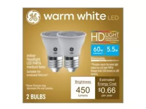 GE Lighting 258516 6W PAR16 LED Indoor Floodlight Bulb Warm White - Pack of 2 - Picture 1 of 1