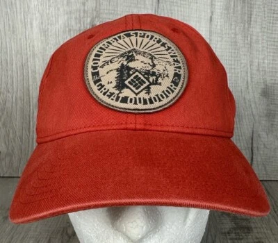 Columbia Sportswear Hat Retro Logo Patch Orange Flexfit Ball Cap Unisex L/XL - Image 1 of 4