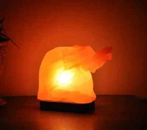 Natural Himalayan Pink Salt Elephant Shape Lamp Dimmer Switch Ionizer Lamp 8" - Picture 1 of 5