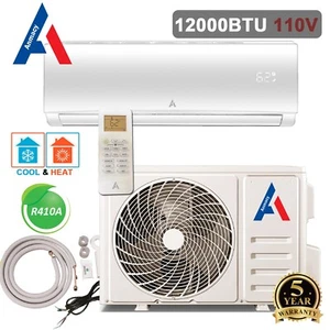 12,000 BTU Ductless Air Conditioner AC Heat Pump Mini Split 110V 1 Ton W/kit - Picture 1 of 4