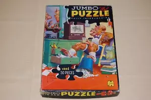 Vintage 70s-80s Jumbo Jigsaw Puzzle Monkey Banana Reports Artist Lawson Wood - Picture 1 of 4