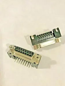 TWO 15 Pin Female D-Sub Connector Right Angle Pin PCB Mount GAME DVI RM2-CMP50 - Picture 1 of 1