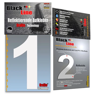 Reflektierende 15cm Zahlen Aufkleber | LKW Grade | für Hausnummer & Mülltonnen - Bild 1 von 4