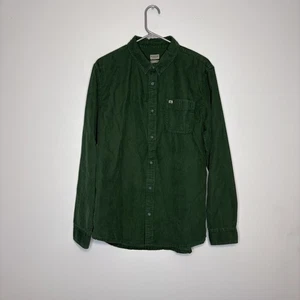 Quiksilver Shirt Men’s M Green Corduroy Vintage 90s Y2K Button-Up Long Sleeve - Picture 1 of 5