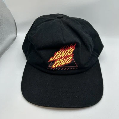 Santa Cruz Skateboards Black Flame Triangle Hat Adjustable Vintage Logo - Image 1 of 4