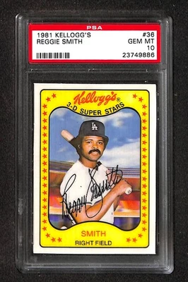 1981 Kelloggs #36 REGGIE SMITH PSA 10 GEM-MT 23749886  - Image 1 of 3