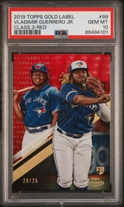 2019 Topps Gold Label Vladimir Guerrero Jr. RC Class 3 Red /25 PSA 10 GEM MT #99 - Picture 1 of 2