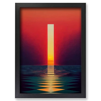 Framed The Pure Abstract Sunset Wall Art Canvas Print Poster Picture, Home Decor - Image 1 of 4