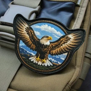 Adler Weißkopfseeadler| Klett Patch Aufnäher| Outdoor USA Amerika| 9x7,3cm |Neu - Bild 1 von 3