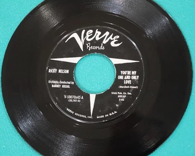 RICKY NELSON 45 You're My One and Only Love / Honey Rock VERVE 10070 Rockabilly - Image 1 of 4