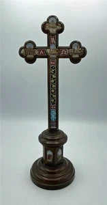 Antikes Grand Tour Mikromosaik Kruzifix Rom Italien 19. Jahrhundert 13 cm hoch - Bild 1 von 24