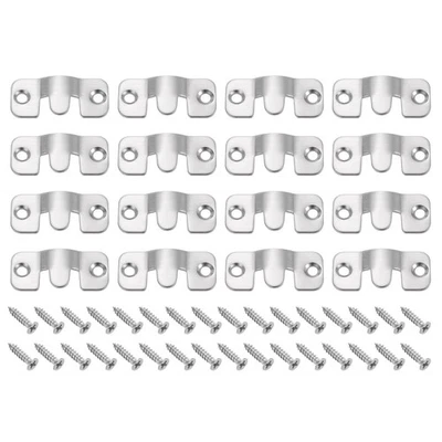 10 Pairs Flush Mount Bracket, 44 x 19mm Picture Hanger Z Clip with Screw, Silver - Image 1 of 4