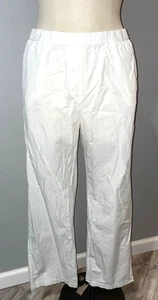 Wilfred Free Aritzia Damen weiße Baumwoll Popeline Pull-On Hose Gr. M weites Bein - Bild 1 von 10
