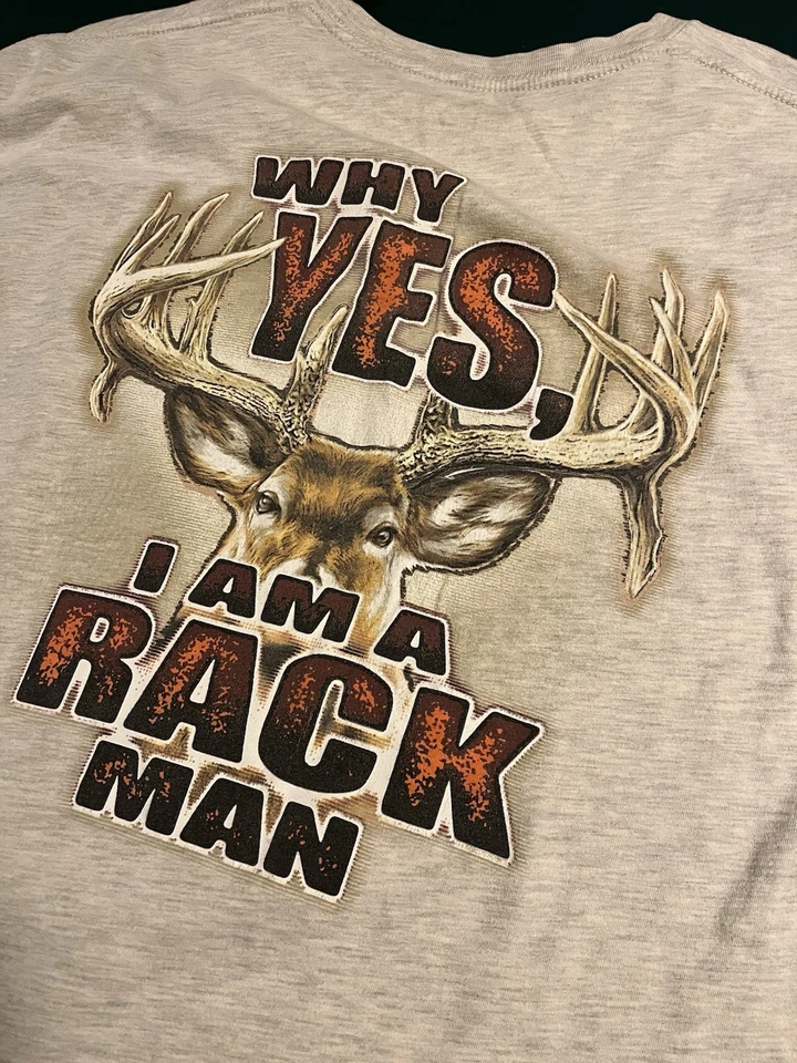 Bass Pro Shops Caza Buck Ciervo Estante DIVERTIDA Camiseta Gris XL Pesca Al Aire Libre  Foto 1 de 4