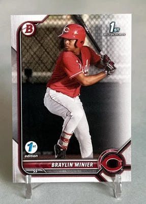 Braylin Minier 2022 Bowman Prospects 1st Edition #BPPF-93 Cincinnati Reds - Image 1 of 4
